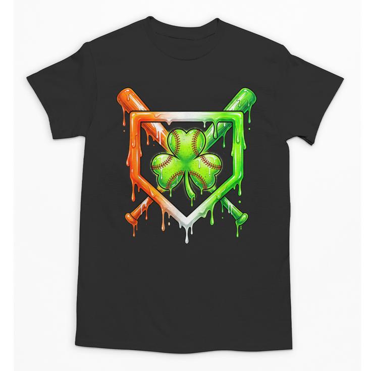 Baseball Drip Ice Cream St Patricks Day Shamrock Unisex T-Shirt