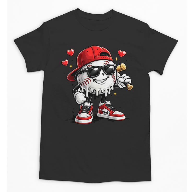 Baseball Drip Ice Cream Valentine’s Day Boys Kids Unisex T-Shirt Baseball Drip Ice Cream Valentine’s Day Boys Kids Unisex T-Shirt