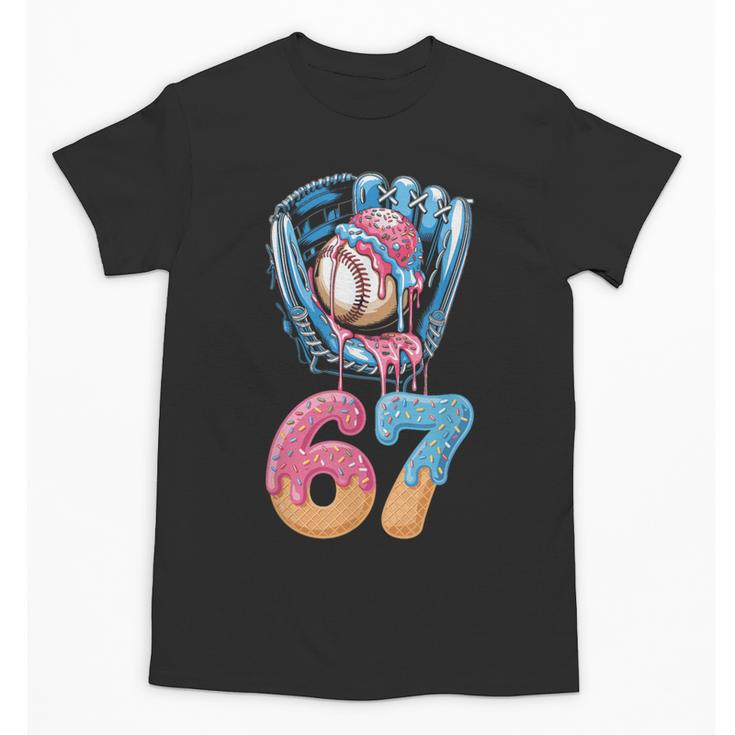 Baseball Drip Number 67 Player 67th Birthday Ice Cream 67 Unisex T-Shirt