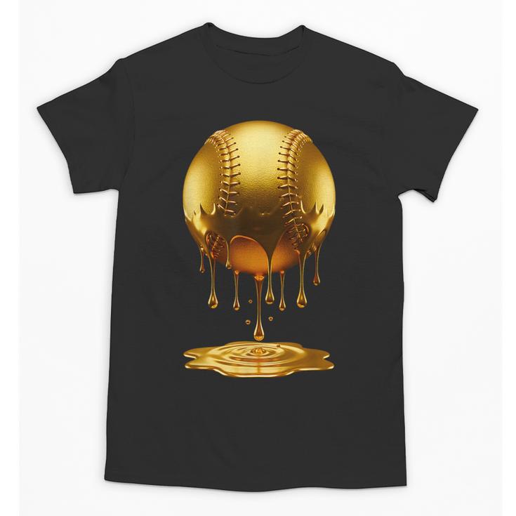 Baseball Dripping Drip Gold Sport Player Coach Baller Unisex T-Shirt