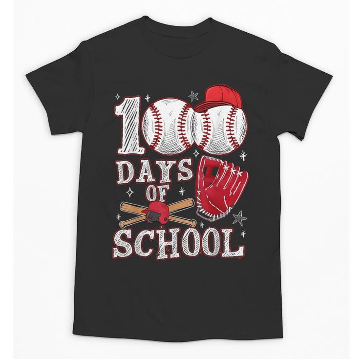 Baseball Happy 100 Days Of School Boy Girl Kid Teacher Unisex T-Shirt