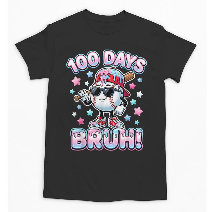 Baseball Ice Cram Drip 100 Days Of School 100th Boys Youth Unisex T-Shirt