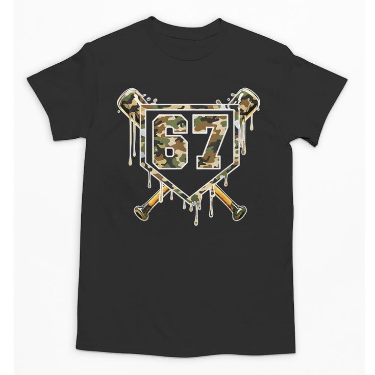 Baseball Ice Cream Drip 67 Camo Six Seven Meme Unisex T-Shirt