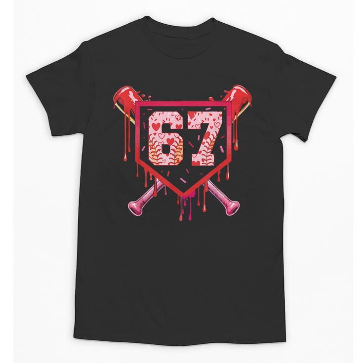 Baseball Ice Cream Drip Number 67 Meme Valentine Couple Love Unisex T-Shirt
