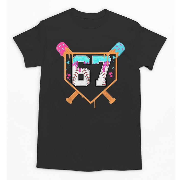 Baseball Ice Cream Drip Number 67 Player Six Seven Meme 6 7 Unisex T-Shirt