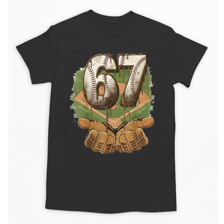 Baseball Ice Cream Drip Number 67 Playground Player 67th Unisex T-Shirt