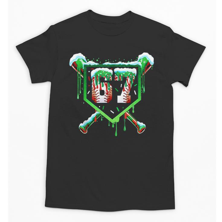 Baseball Ice Cream Drip Number 67 Six Seven Meme Christmas Unisex T-Shirt