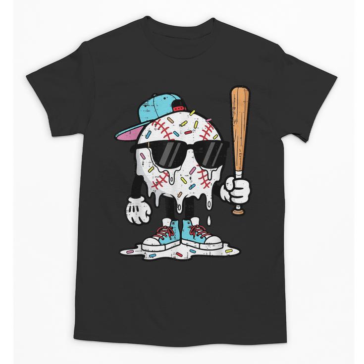 Baseball Ice Cream Drip Sports Boys Kids Youth Men Unisex T-Shirt