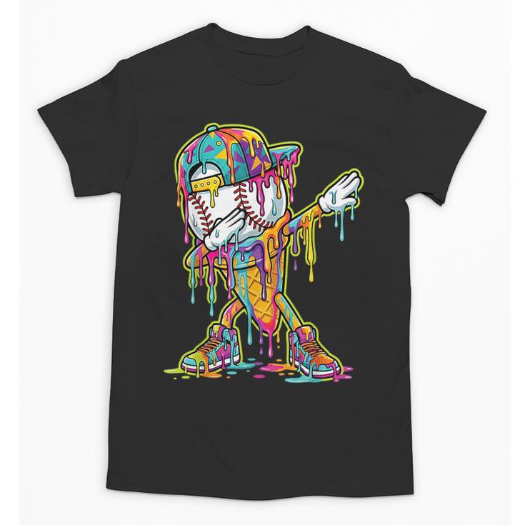 Baseball Ice Cream Dripping Dabbing Baseball Drip Unisex T-Shirt