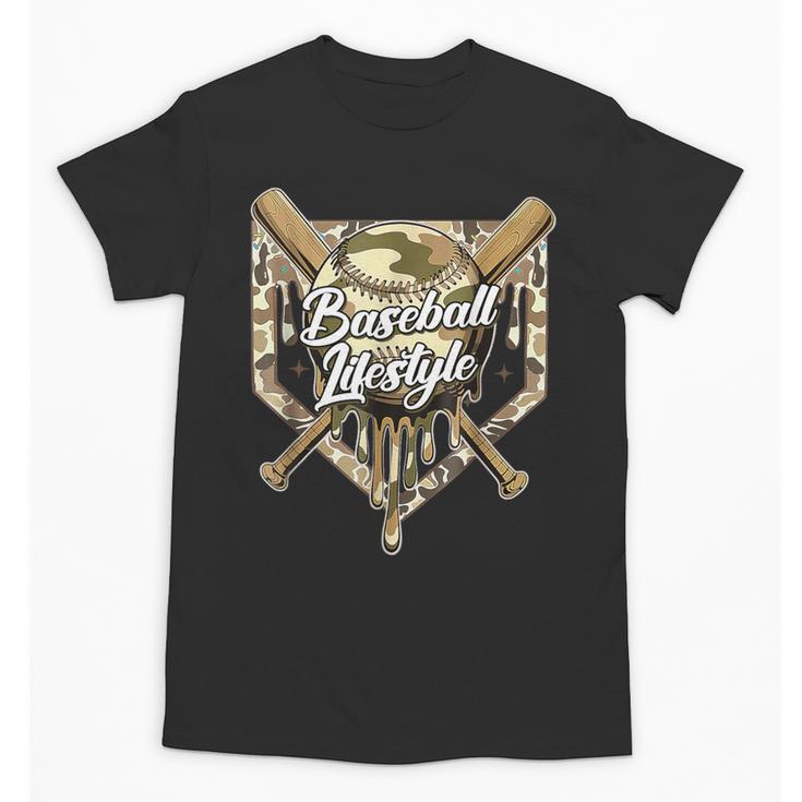 Baseball Life Lifestyle Home Plate Camo Ice Cream Drip Kids Unisex T-Shirt