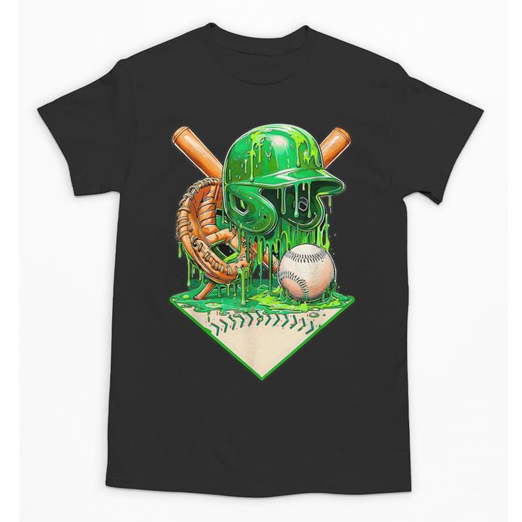 Baseball Life Style Ice Cream Drip Green Unisex T-Shirt