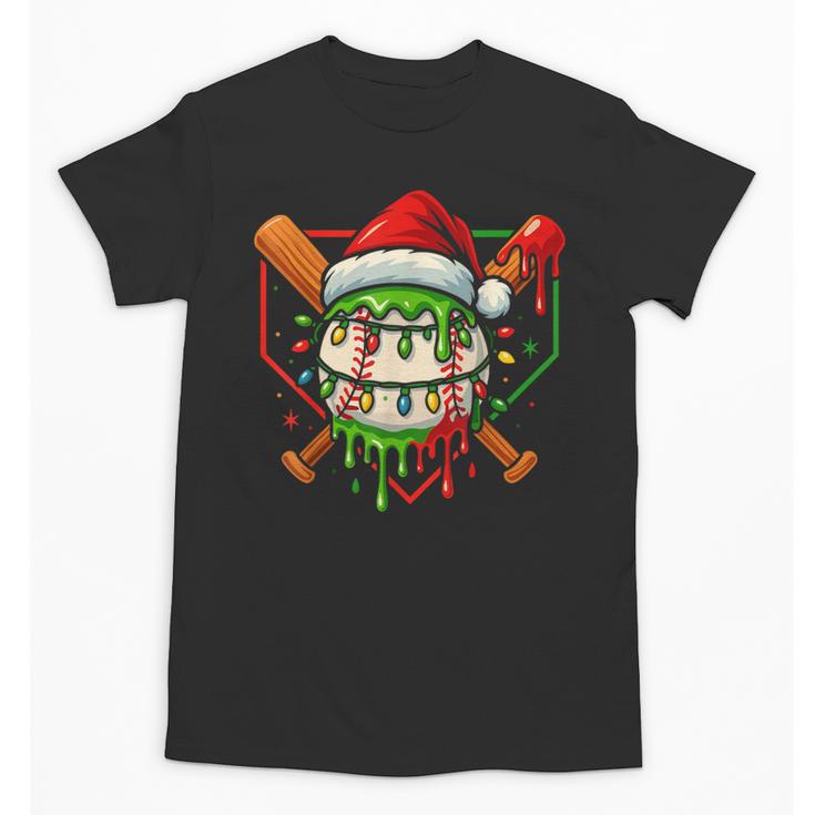 Baseball Lifestyle Apparel Youth Christmas Baseball Drip Unisex T-Shirt