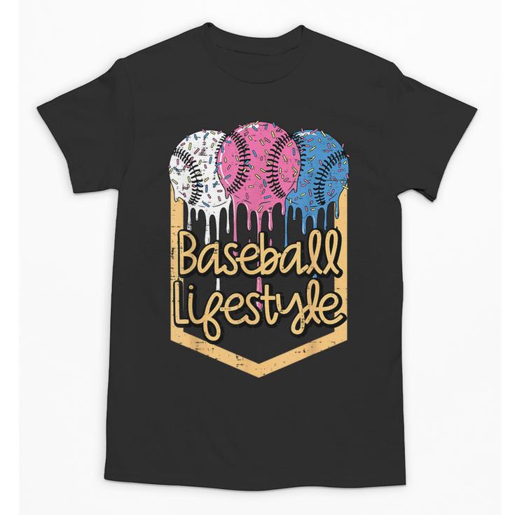 Baseball Lifestyle Ball Sprinkles Drip Boys Kids Men Teen Unisex T-Shirt