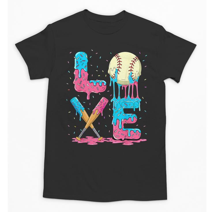 Baseball Love Drip Ice Cream Colorful Baseball Unisex T-Shirt