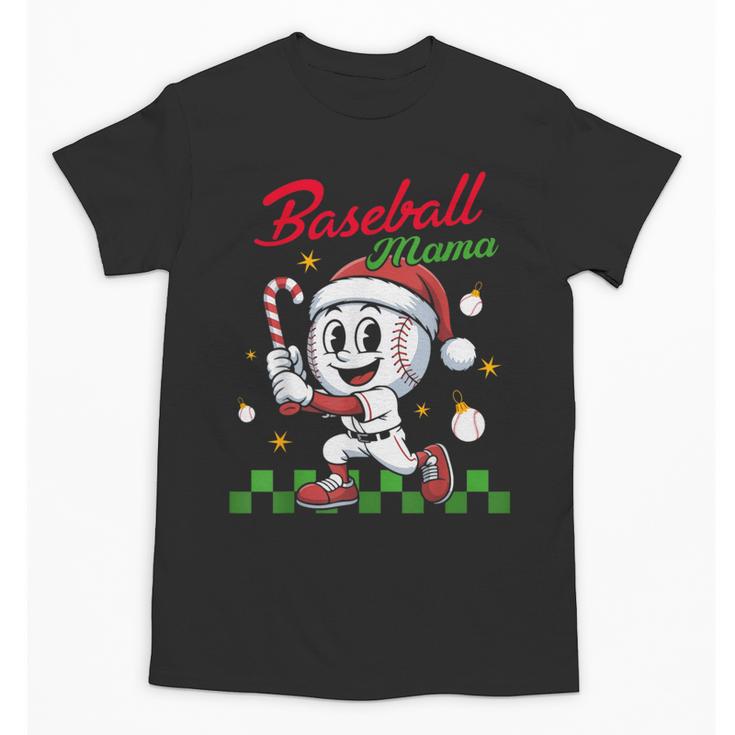 Baseball Mama Christmas Santa Hat Xmas Softball Mom Unisex T-Shirt