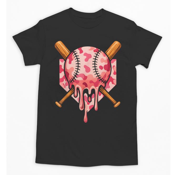 Baseball Pink Camo Ice Cream Youth Boys Girls Unisex T-Shirt