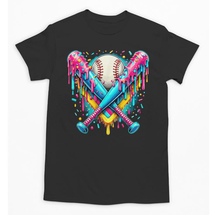 Baseball Player Ice Cream Drip Unisex T-Shirt