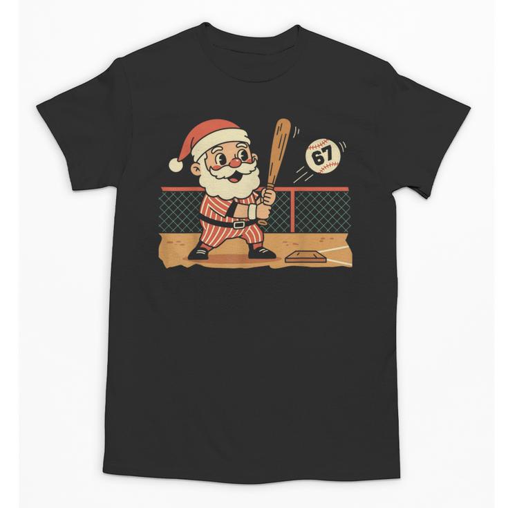 Baseball Santa 67 Christmas Xmas Boys Retro Unisex T-Shirt