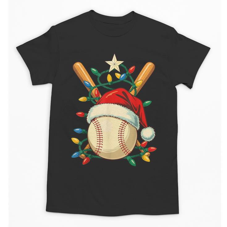 Baseball Santa Christmas Ball Baseball Lover Player Boys Unisex T-Shirt