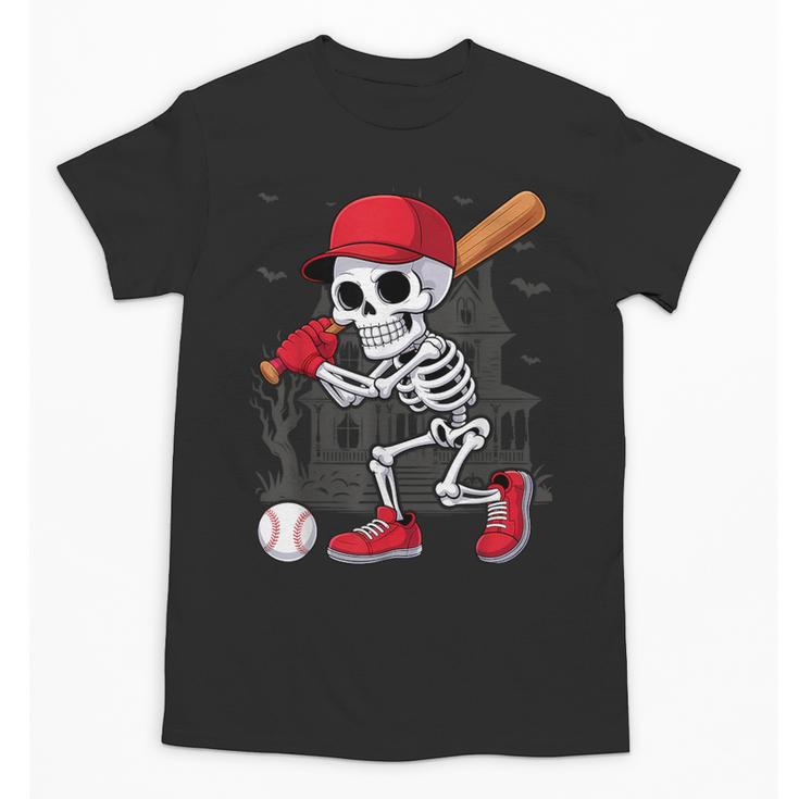 Baseball Skeleton Halloween Playing Unisex T-Shirt