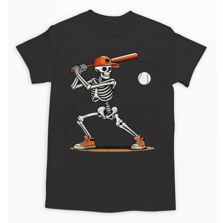 Baseball Skeleton Spooky Boys Halloween Baseball Player Unisex T-Shirt
