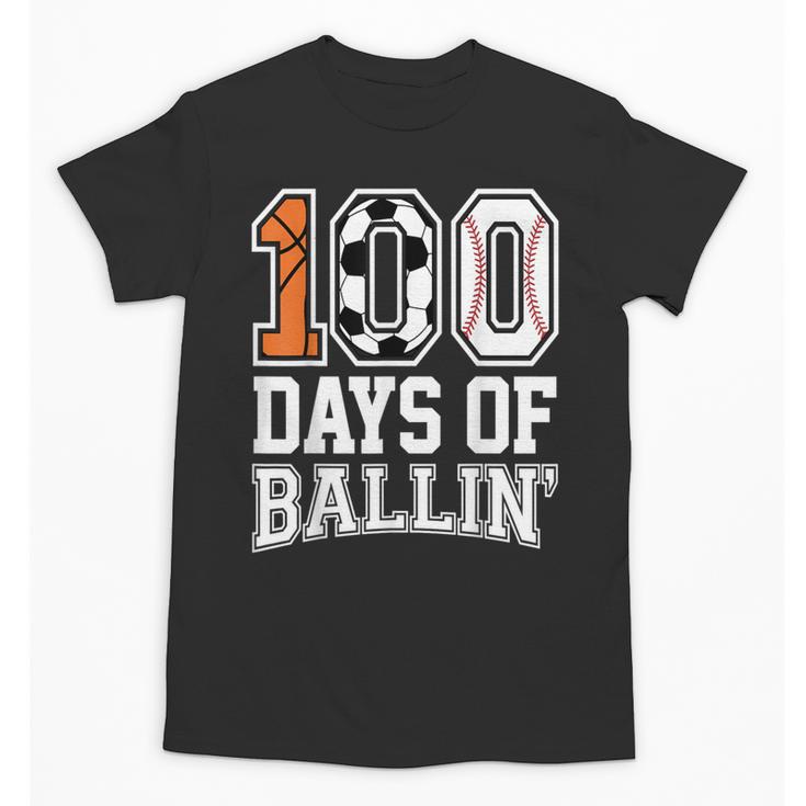 Baseball Soccer Basketball 100 Days Of School Unisex T-Shirt