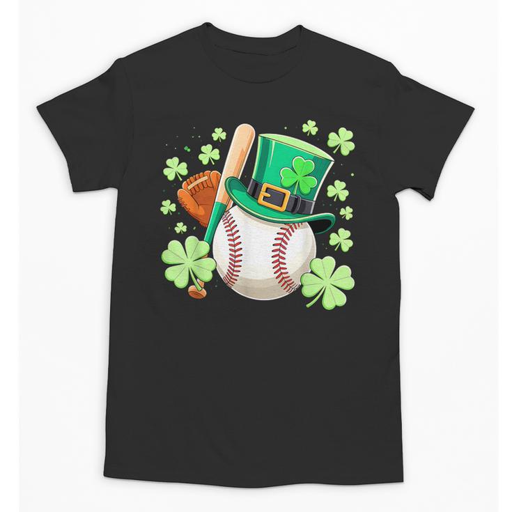 Baseball St Patricks Day Lucky Baseball Player Shamrock Unisex T-Shirt