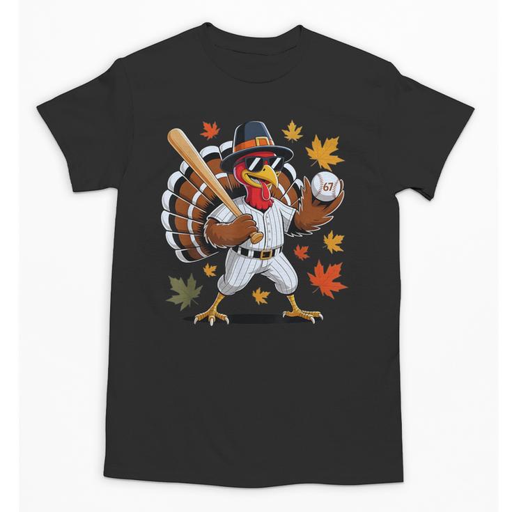 Baseball Turkey 67 Meme Thanksgiving For Boys Toddlers Kid Unisex T-Shirt