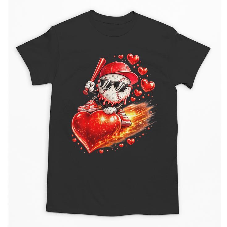 Baseball Valentine's Day Drip Ice Cream Team Unisex T-Shirt