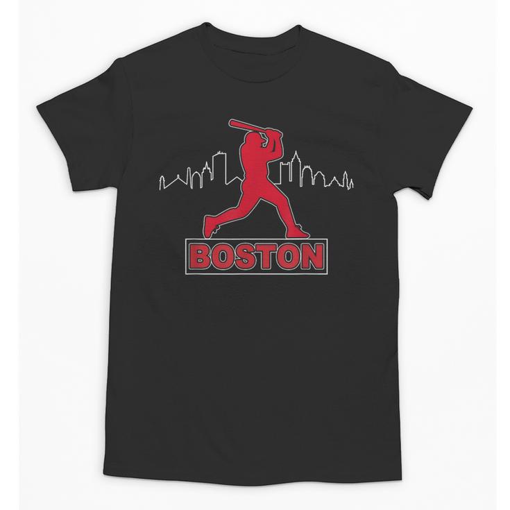 Boston Lovers Skyline Retro Baseball Heartbeat Men Women Unisex T-Shirt