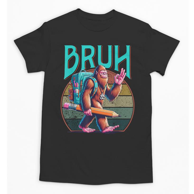 Boys Modern Bruh Big Foot Back To School Graphic Unisex T-Shirt