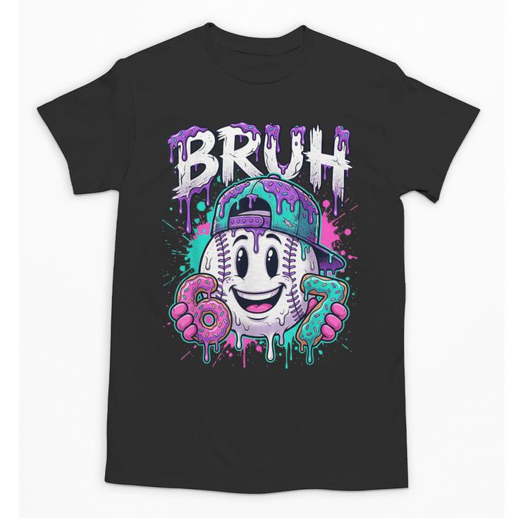 Bruh 67 Baseball Drip Boys Kids Six Seven Meme 6-7 Dripping Unisex T-Shirt
