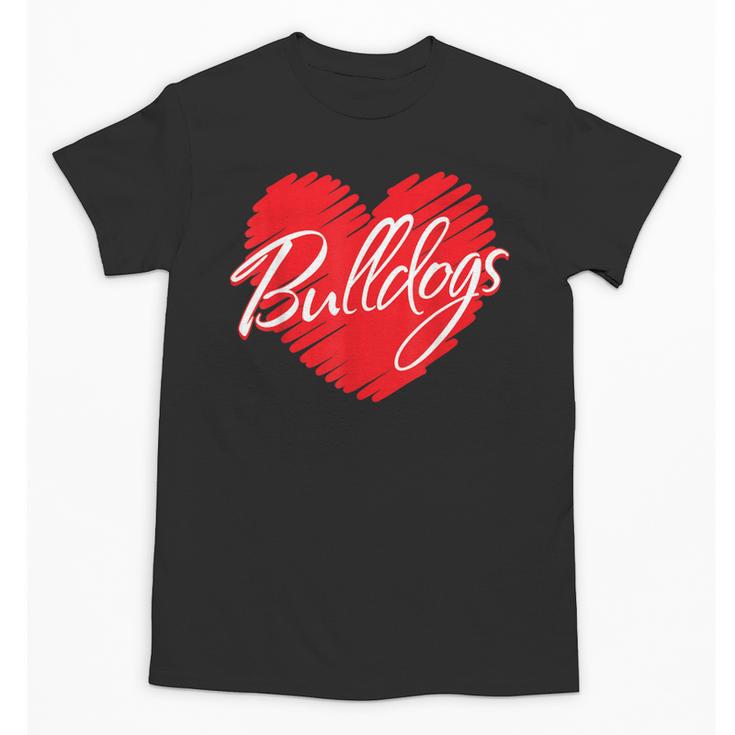Bulldogs Heart Back To School Spirit R Unisex T-Shirt