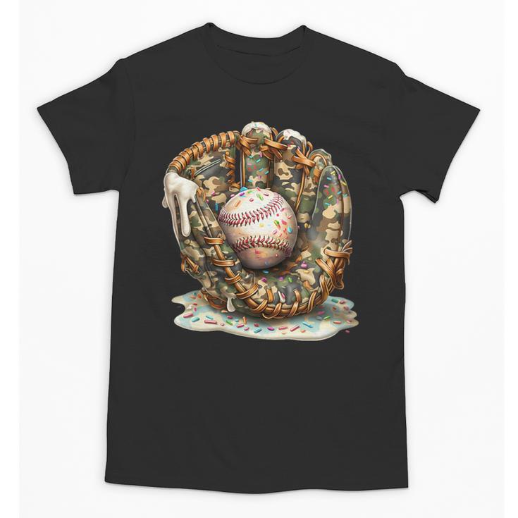 Camo Baseball Gloves Lifestyle 101 Apparel Drip Ice Cream Unisex T-Shirt