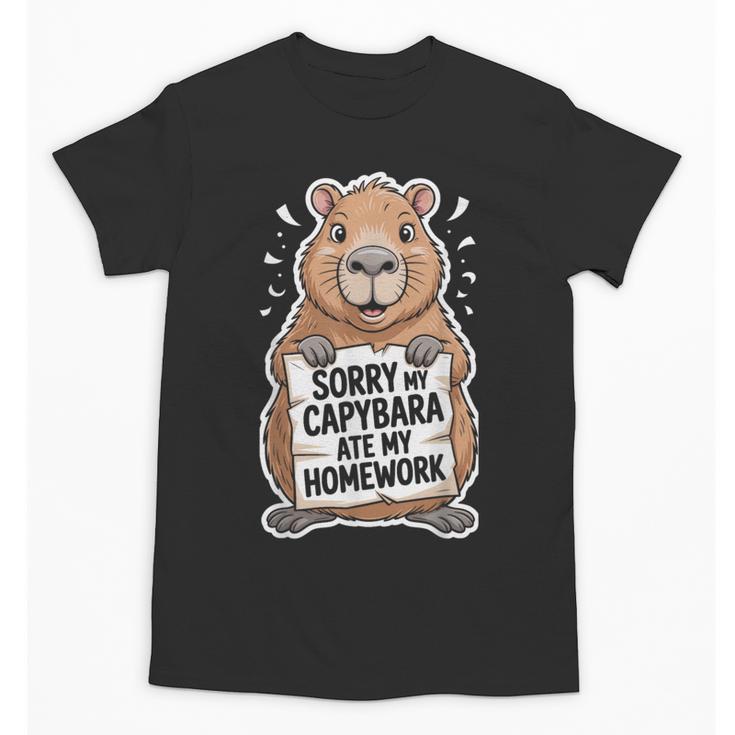 Capybara Ate My Homework Sorry Back To School Animal Unisex T-Shirt