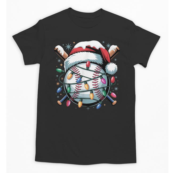 Christmas Baseball Boy Youth Kid Men Santa Hat Xmas Baseball Unisex T-Shirt