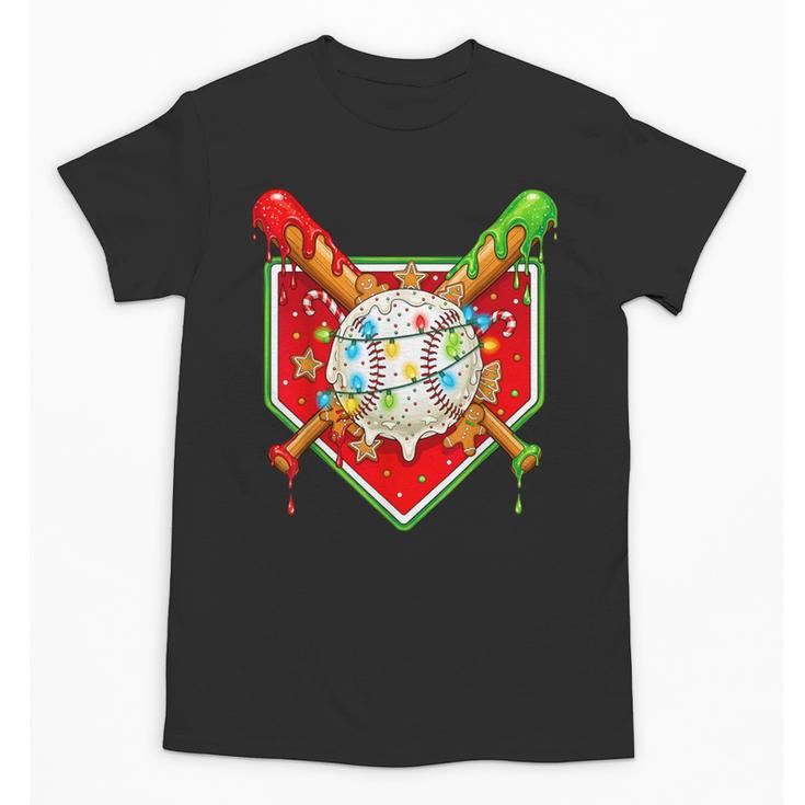 Christmas Baseball Ice Cream Drip Men Women Kids Unisex T-Shirt