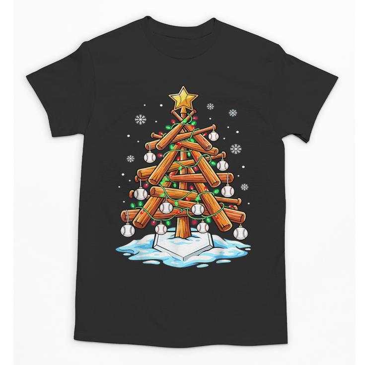 Christmas Baseball Tree Lights Xmas Unisex T-Shirt