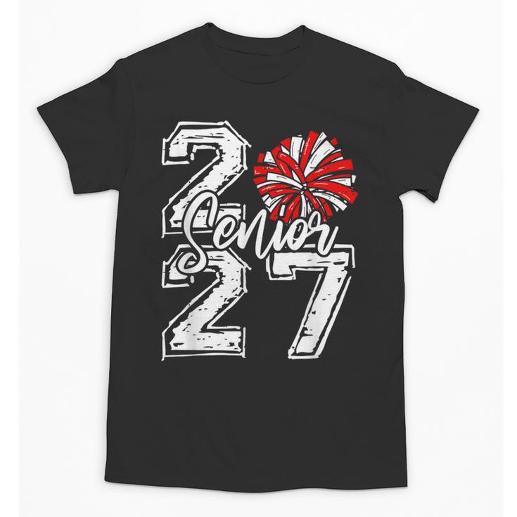 Class Of 2027 Cheer Red Senior 2027 Back To School Unisex T-Shirt