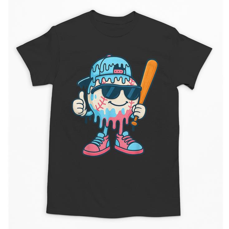 Cool Ice Cream Drip Baseball Drip For Boys Sports Kids Unisex T-Shirt