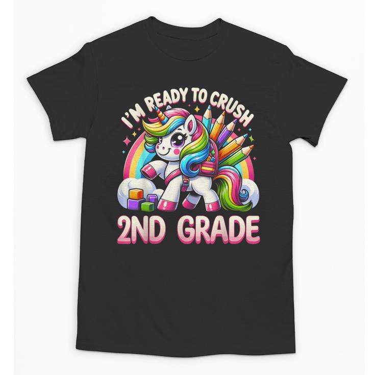 Crush 2nd Grade Girls Back To School Unicorn First Day Cute Unisex T-Shirt