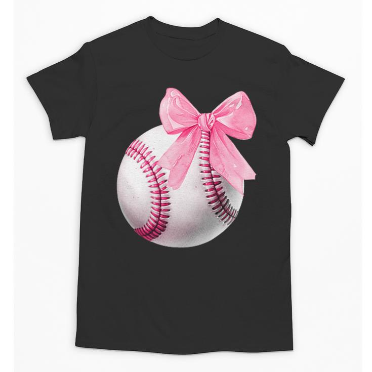 Cute Coquette Baseball Pink Bow Player & Fan Girls Unisex T-Shirt