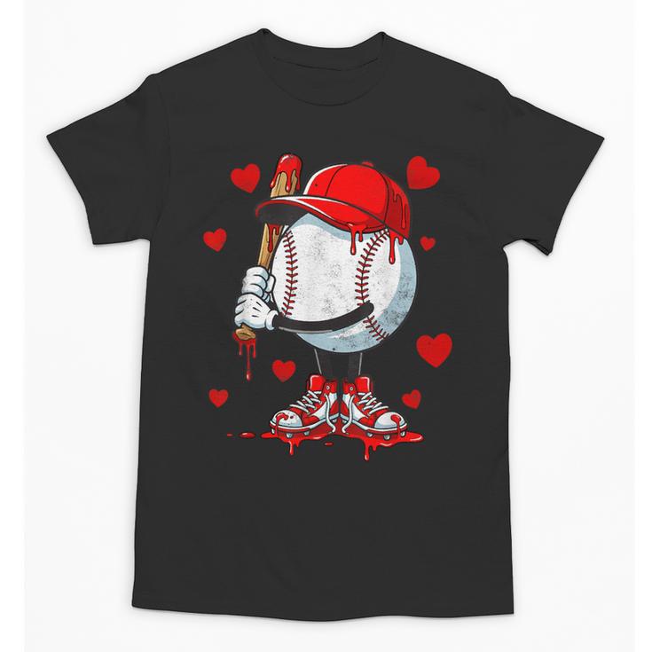 Cute Dripping Baseball Lover Valentines Day Boys Kids Unisex T-Shirt