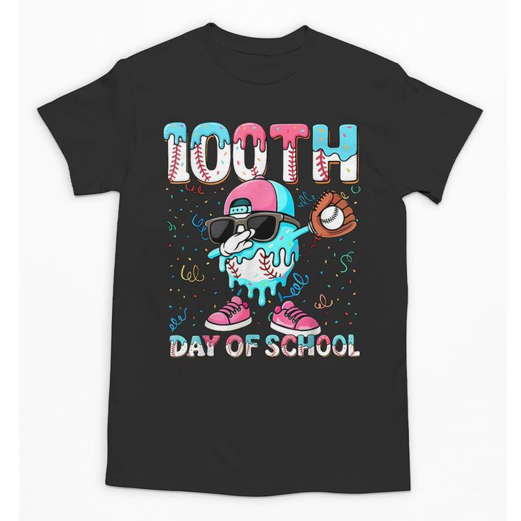 Dabbing Drippy 100th Days Of School Baseball Ice Cream Drip Unisex T-Shirt