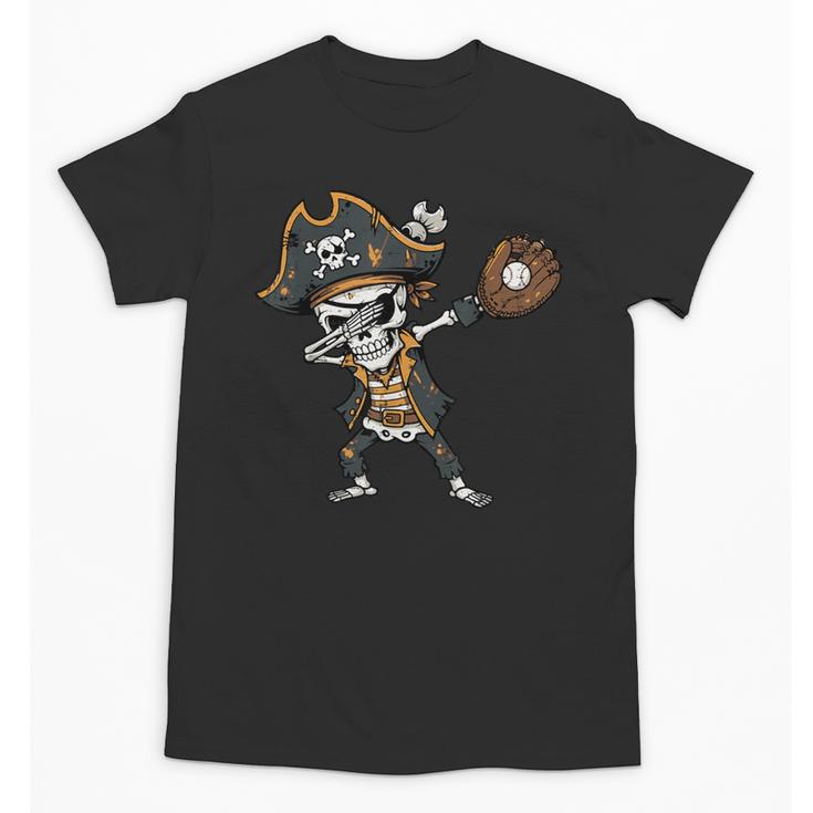 Dabbing Pirate Skeleton Baseball Dab Costume Boys Kids Men Unisex T-Shirt