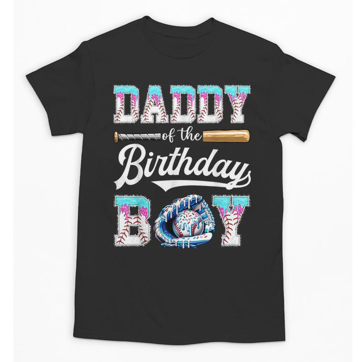 Daddy Of The Birthday Boy Baseball Ice Cream Drip Matching Unisex T-Shirt