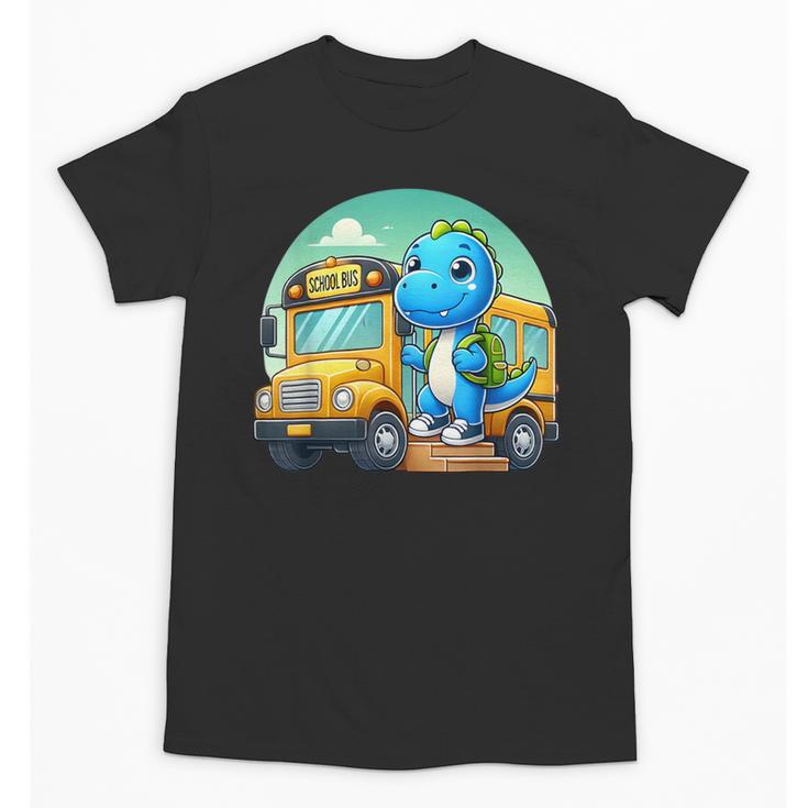 Dinosaur Kids Riding a Bus Back To School Ready To Crush Unisex T-Shirt