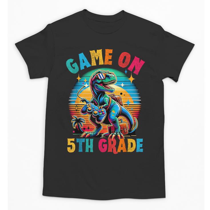 Dinosaur Video Games Back To School 5th Grade Boys Gamer Unisex T-Shirt