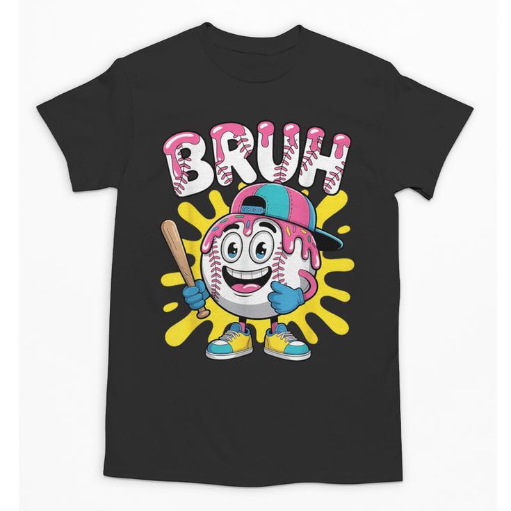 Drip Baseball Boy Youth Kid Ice Cream Dripping Baseball Bruh Unisex T-Shirt