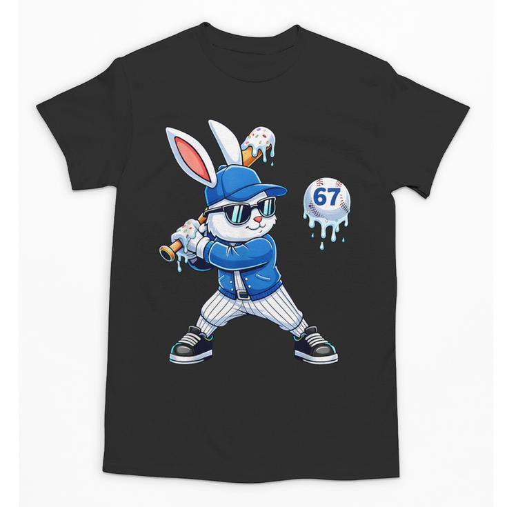 Dripping Drip Baseball Rabbit Bunny Easter Men Boy Kid Unisex T-Shirt